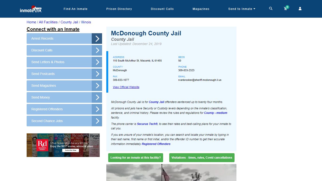 McDonough County Jail - Inmate Locator - Macomb, IL