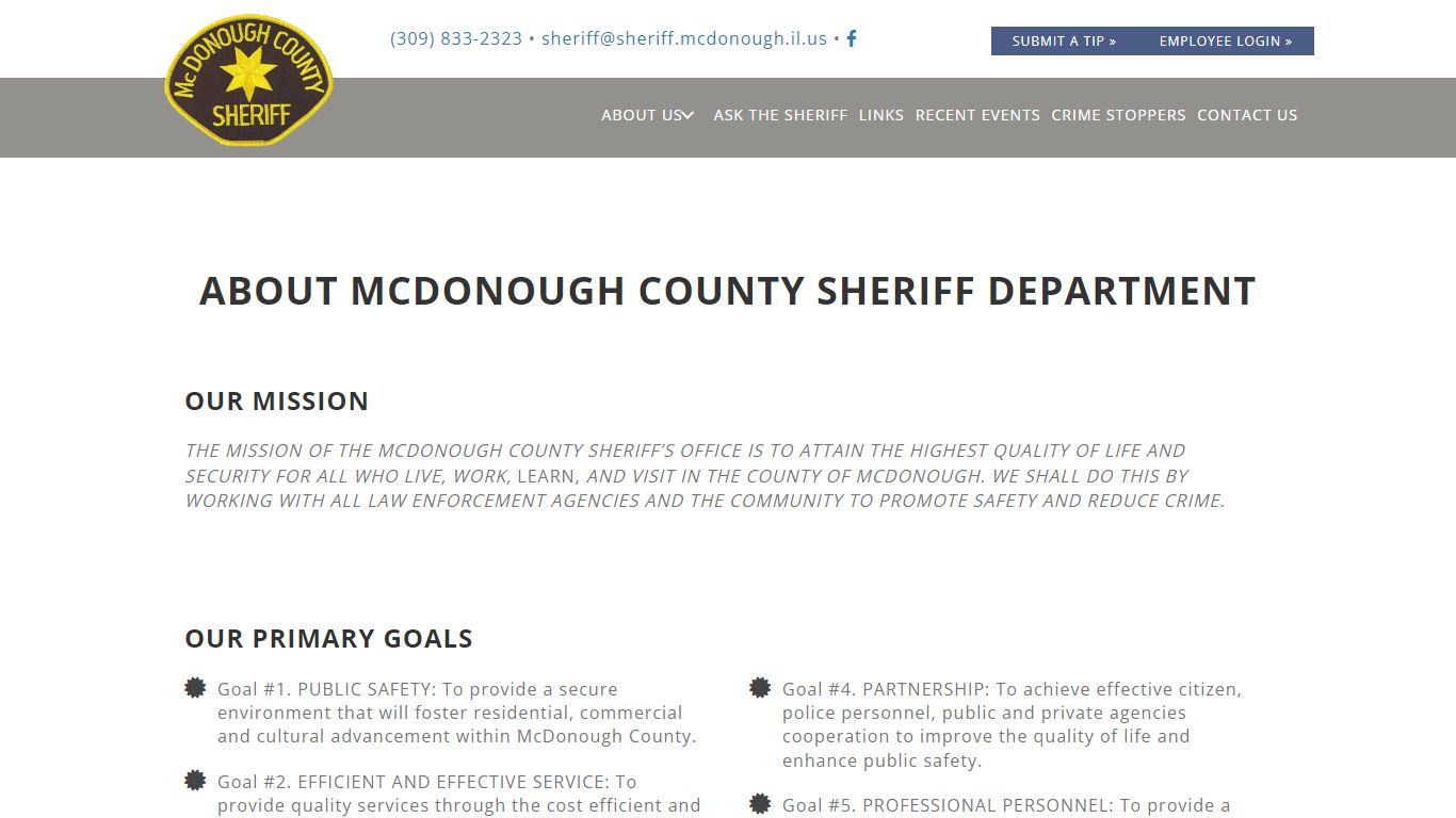 About McDonough County Sheriff Department